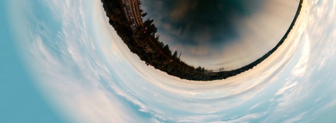 fish eye lens of landscape